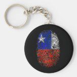 Drapeau d'empreinte digitale d'ADN de Chilien de 1 Porte-clé