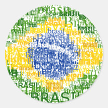 Drapeau des textes du Brésil Autocollants