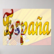 Drapeau d'Espagnol de ~ d'España Banderas Affiche
