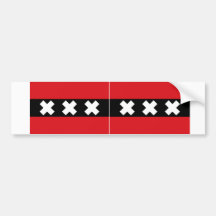 Drapeau DEUX d'Amsterdam Autocollant Pour Voiture
