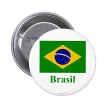 Drapeau du Brésil avec le nom dans le Portugais Badge Avec Épingle