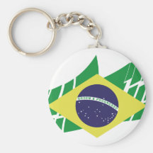 Drapeau du Brésil stylé Porte-clés
