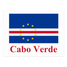 Drapeau du Cap Vert avec le nom dans le Portugais Cartes Postales