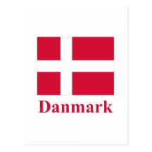 Drapeau du Danemark avec le nom dans le danois Cartes Postales