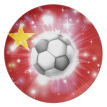 Drapeau du football de la Chine Assiettes