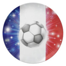 Drapeau du football de la France Assiette