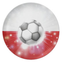 Drapeau du football de la Pologne Assiette Pour Soirée