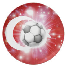 Drapeau du football de la Turquie Assiette Pour Soirée