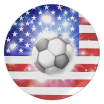 Drapeau du football des Etats-Unis Assiette