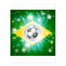 Drapeau du football du Brésil Cartes Postales