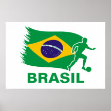 Drapeau du football du Brésil Posters