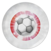 Drapeau du football du Japon Assiette Pour Soirée