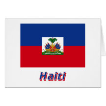 Drapeau du Haïti avec le nom Cartes De Vœux