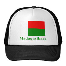 Drapeau du Madagascar avec le nom dans malgache Casquettes De Camionneur