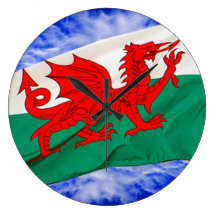 Drapeau du Pays de Galles et horloge murale patrio