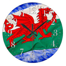 Drapeau du Pays de Galles et horloge murale patrio