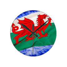 Drapeau du Pays de Galles et horloge murale patrio
