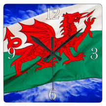 Drapeau du Pays de Galles et horloge murale patrio