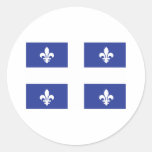 Drapeau du Québec Adhésifs Ronds