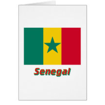Drapeau du Sénégal avec le nom Cartes De Vœux