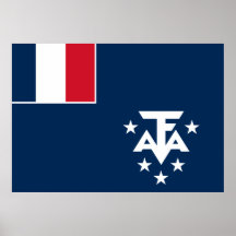 Drapeau du sud et antarctique français de terres posters
