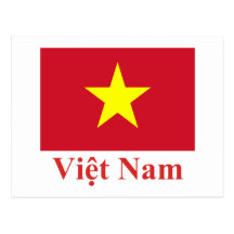 Drapeau du Vietnam avec le nom dans le Vietnamien Cartes Postales