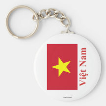 Drapeau du Vietnam avec le nom dans le Vietnamien Porte-clefs