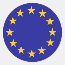 Drapeau d'Union européenne Autocollants Ronds