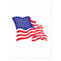Drapeau d'USA/American Carte Postale