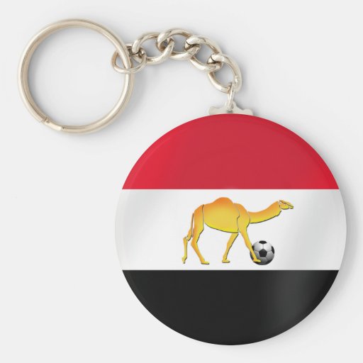 Drapeau égyptien de ballon de football de chameau  porte-clef