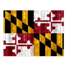 Drapeau en bois de Marylander Carte Postale