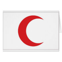 Drapeau en croissant rouge carte de vœux