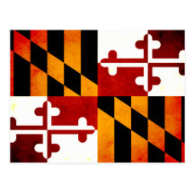 Drapeau énervé moderne de Marylander Carte Postale
