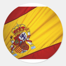 Drapeau espagnol adhésifs ronds