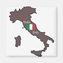 Drapeau et carte de l'Italie Aimant