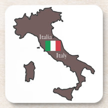 Drapeau et carte de l'Italie Dessous-de-verre