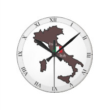 Drapeau et carte de l'Italie Horloges