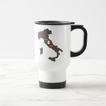 Drapeau et carte de l'Italie Mugs À Café