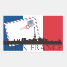 Drapeau et horizon de Paris Autocollants