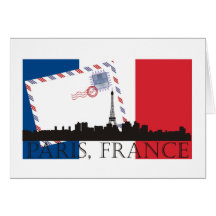 Drapeau et horizon de Paris Carte De Vœux