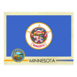 Drapeau et joint d'état du Minnesota Carte Postale