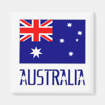 Drapeau et mot de l'Australie Aimants