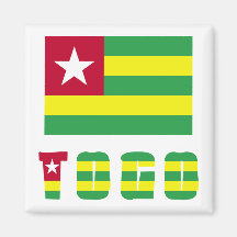 Drapeau et mot du Togo Aimants