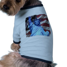 Drapeau et statue de conception de liberté vêtement pour chien