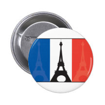 Drapeau et Tour Eiffel français Badges Avec Agrafe