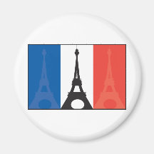 Drapeau et Tour Eiffel français Magnets
