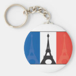 Drapeau et Tour Eiffel français Porte-clef