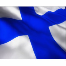 Drapeau finlandais de ondulation découpages en acrylique