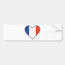Drapeau français de coeur adhésif pour voiture