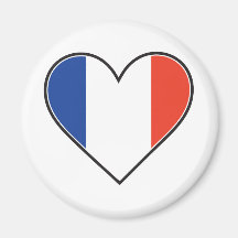 Drapeau français de coeur magnets